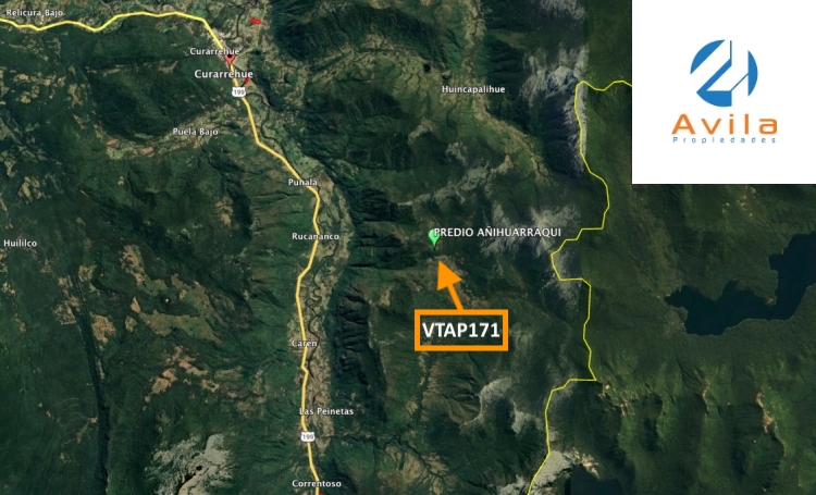 Pucón campo Curarrehue sector Añihuarraqui, lote de 88 Hectáreas Cod.VTAP171