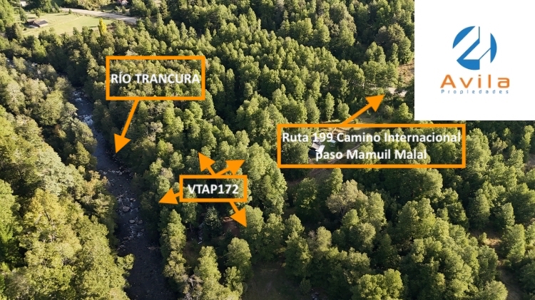 PUCÓN parcela con ribera río Trancura Curarrehue sector Caren, 1 Has COD.VTAP172