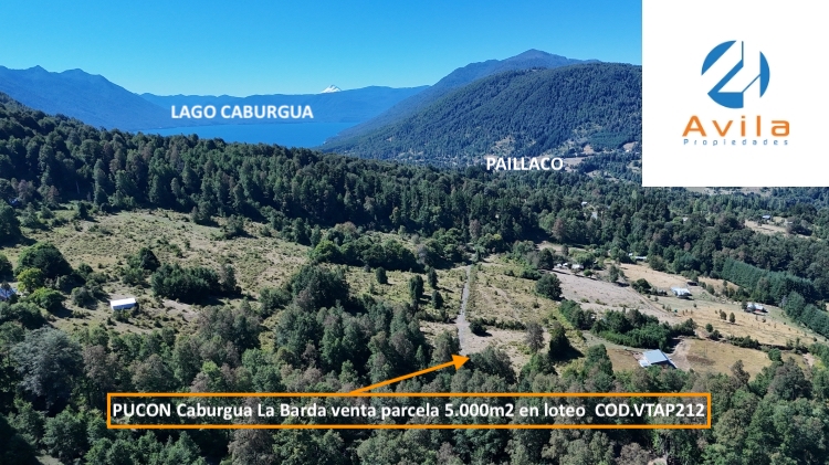 PUCON Caburgua La Barda OPORTUNIDAD venta parcela 5.000m2 en loteo COD.VTAP212