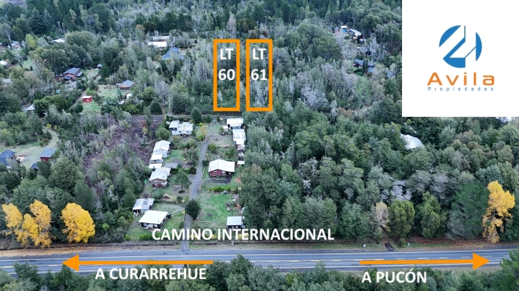 Pucón Valle los Nevados camino Internacional venta parcelas de 7.000m2 utiles a 12 km del centro COD.VTAP223